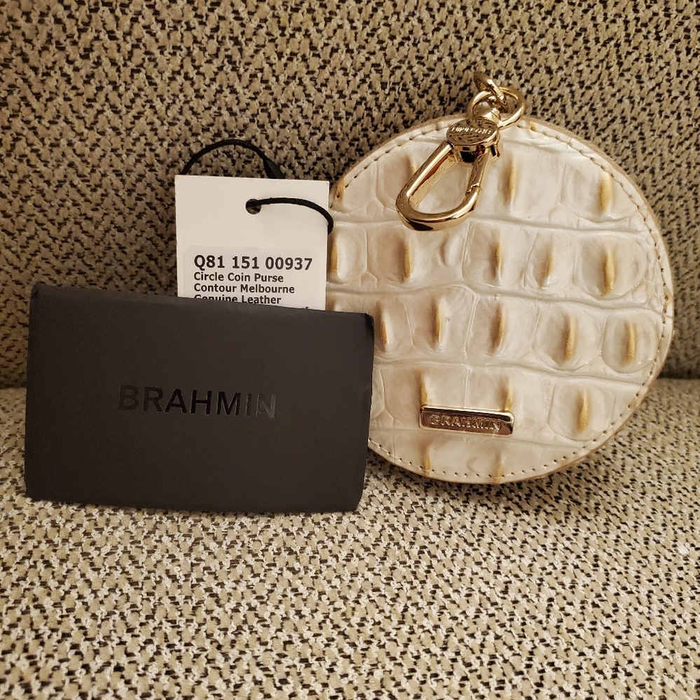 NWT Brahmin Circle Coin Purse With Clip